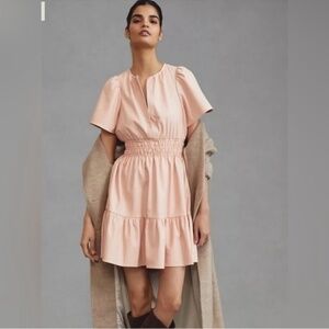Anthropologie somerset blush vegan leather mini dress
